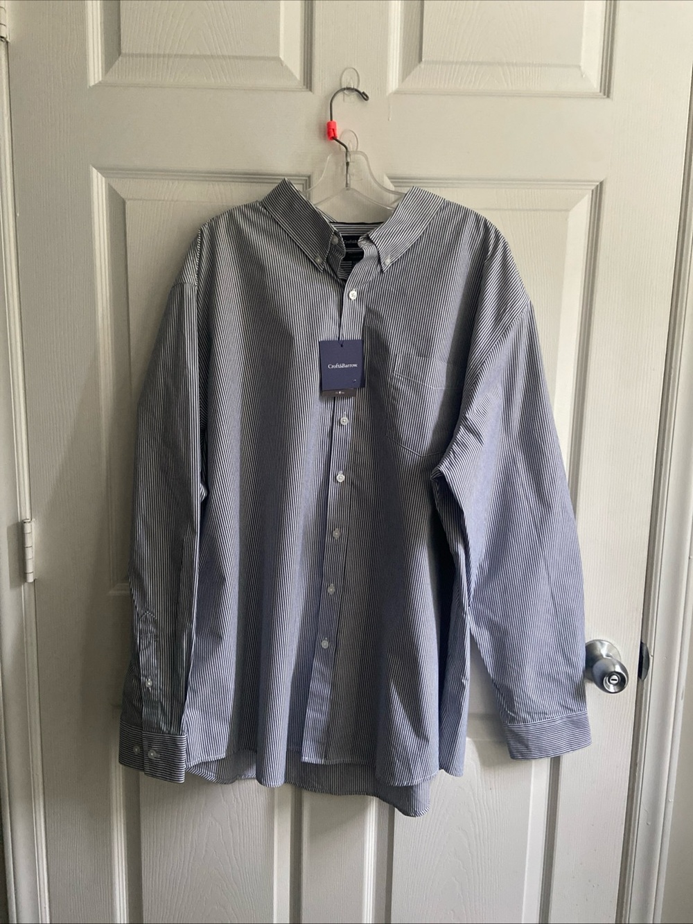 croft & barrow Blue and White Pinstripe Button-Down Dress Shirt